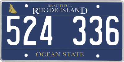 RI license plate 524336