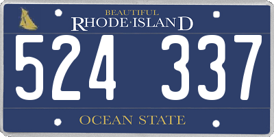 RI license plate 524337