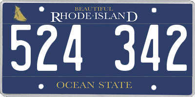 RI license plate 524342