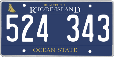 RI license plate 524343