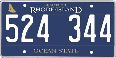RI license plate 524344
