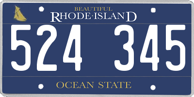 RI license plate 524345