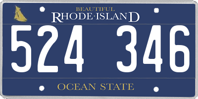 RI license plate 524346