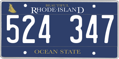 RI license plate 524347