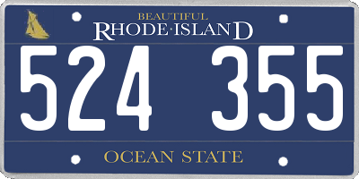 RI license plate 524355