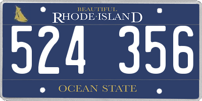 RI license plate 524356