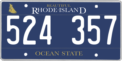 RI license plate 524357