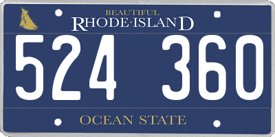 RI license plate 524360