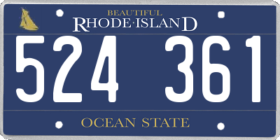 RI license plate 524361