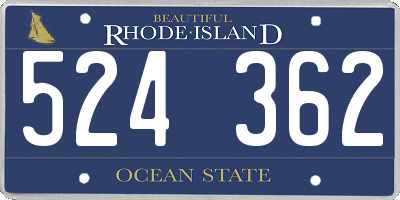 RI license plate 524362