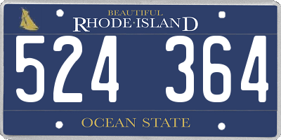 RI license plate 524364