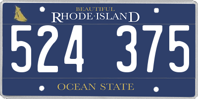RI license plate 524375