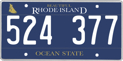 RI license plate 524377
