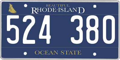 RI license plate 524380