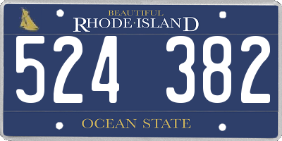 RI license plate 524382