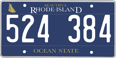 RI license plate 524384