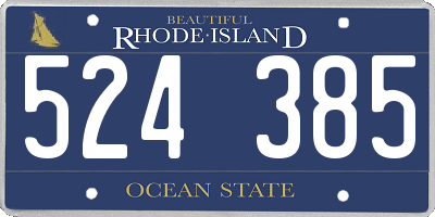 RI license plate 524385