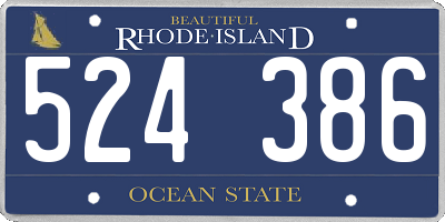 RI license plate 524386