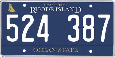 RI license plate 524387