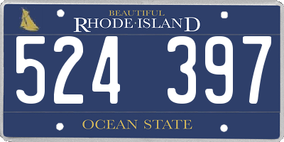 RI license plate 524397