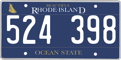 RI license plate 524398