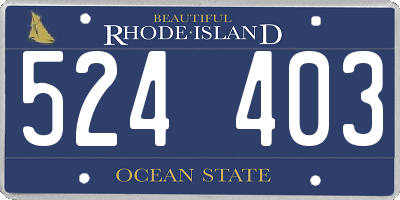 RI license plate 524403