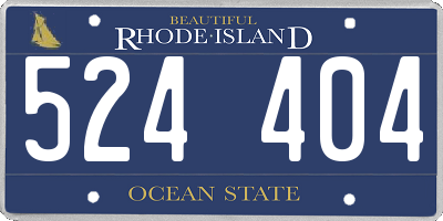 RI license plate 524404