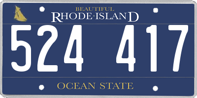 RI license plate 524417