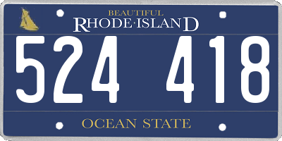 RI license plate 524418