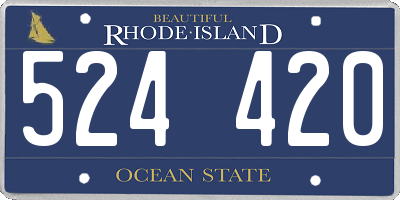 RI license plate 524420