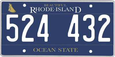 RI license plate 524432