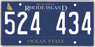 RI license plate 524434