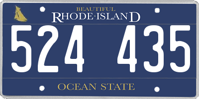 RI license plate 524435