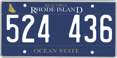 RI license plate 524436