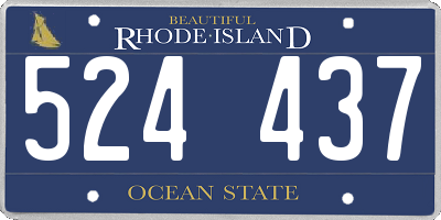 RI license plate 524437