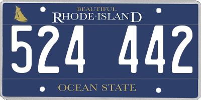 RI license plate 524442