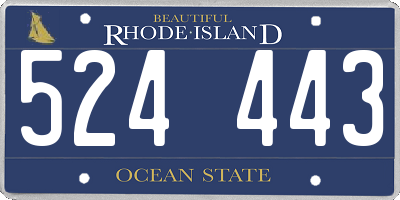 RI license plate 524443