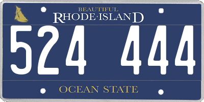 RI license plate 524444