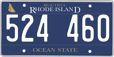 RI license plate 524460