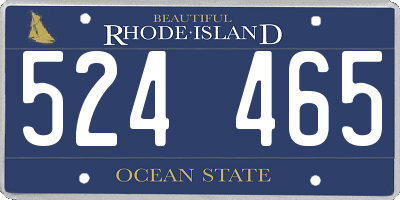 RI license plate 524465