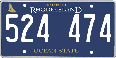 RI license plate 524474