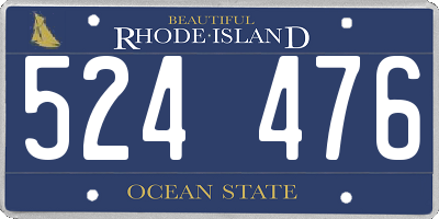 RI license plate 524476