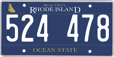 RI license plate 524478