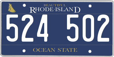 RI license plate 524502