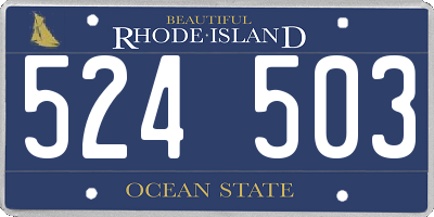 RI license plate 524503