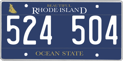 RI license plate 524504