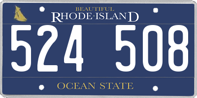 RI license plate 524508