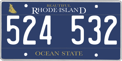 RI license plate 524532