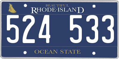RI license plate 524533