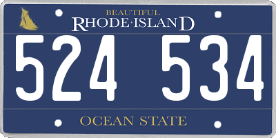 RI license plate 524534